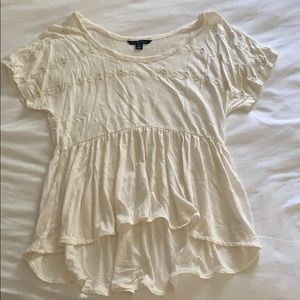 White peplum top cotton